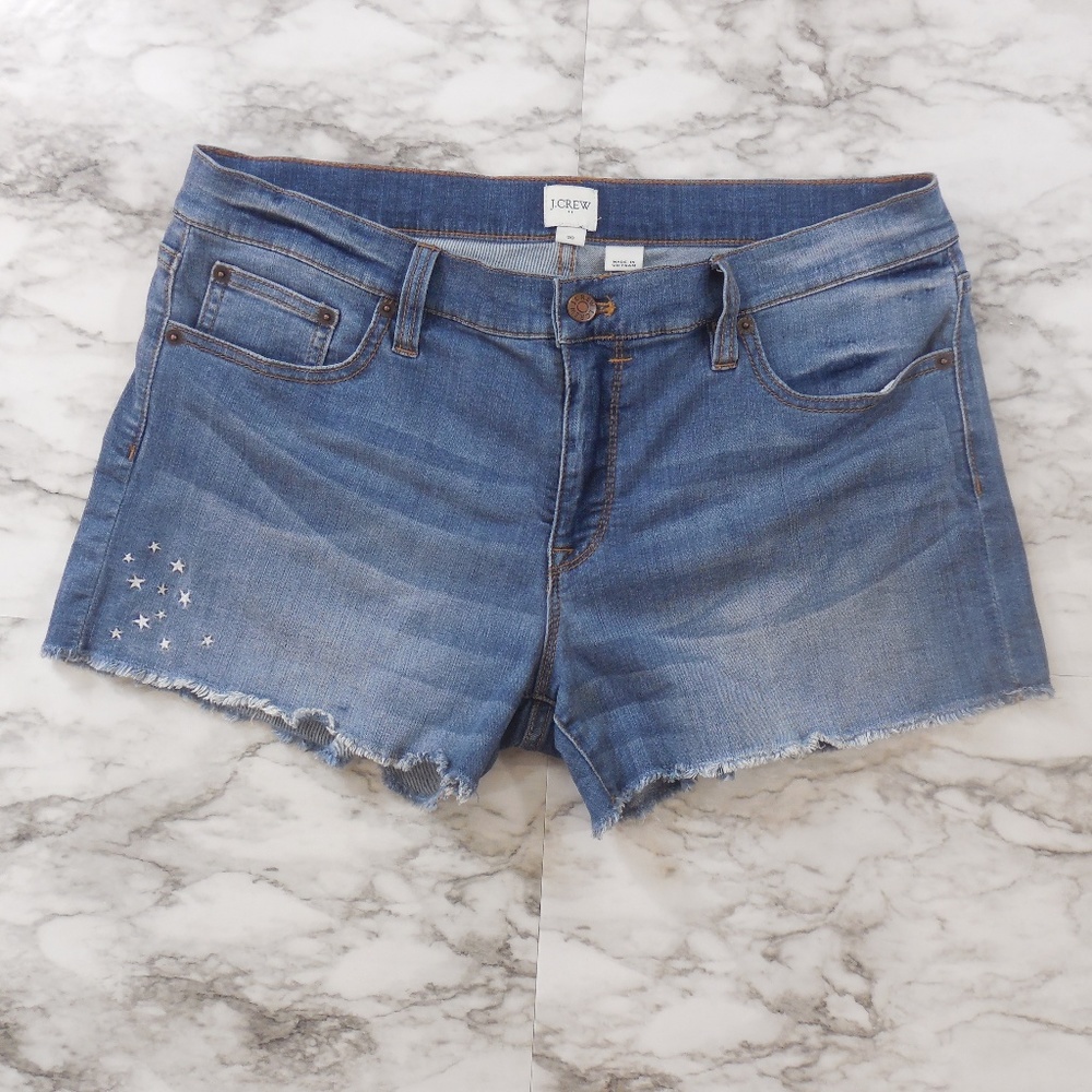 j. Crew | Denim Shorts with Embroidered Stars